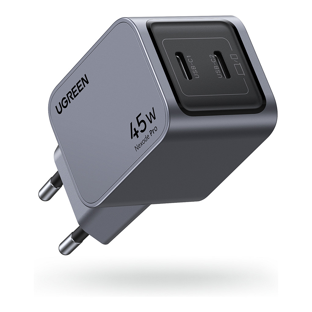 Adapter UGREEN Nexode Pro 45W me 2 Porta USB-C GaN / EU - Gri - 1