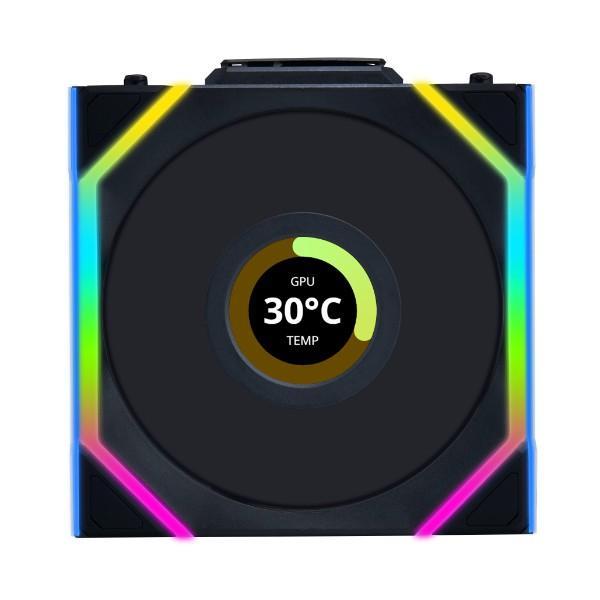 Ftohës për Kasë Lian Li UNI FAN SL Wireless LCD 120 / Reverse Blade / ARGB / PWM / LCD – Zezë