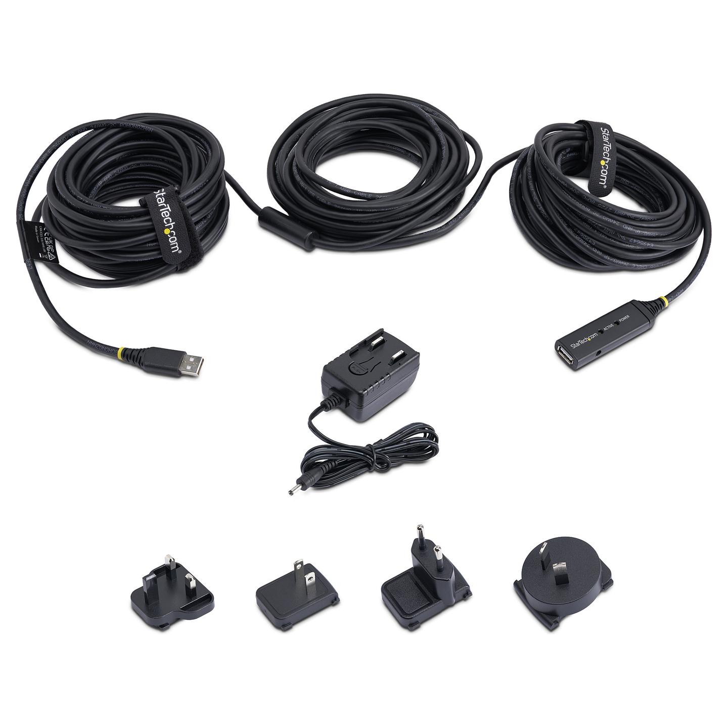 Kabllo USB StarTech.com USB2AAEXT5M, USB-A Mashkull në USB-A Femër, USB 2.0, 480Mbps, 5m, Zgjatuese Aktive - Zezë - 1