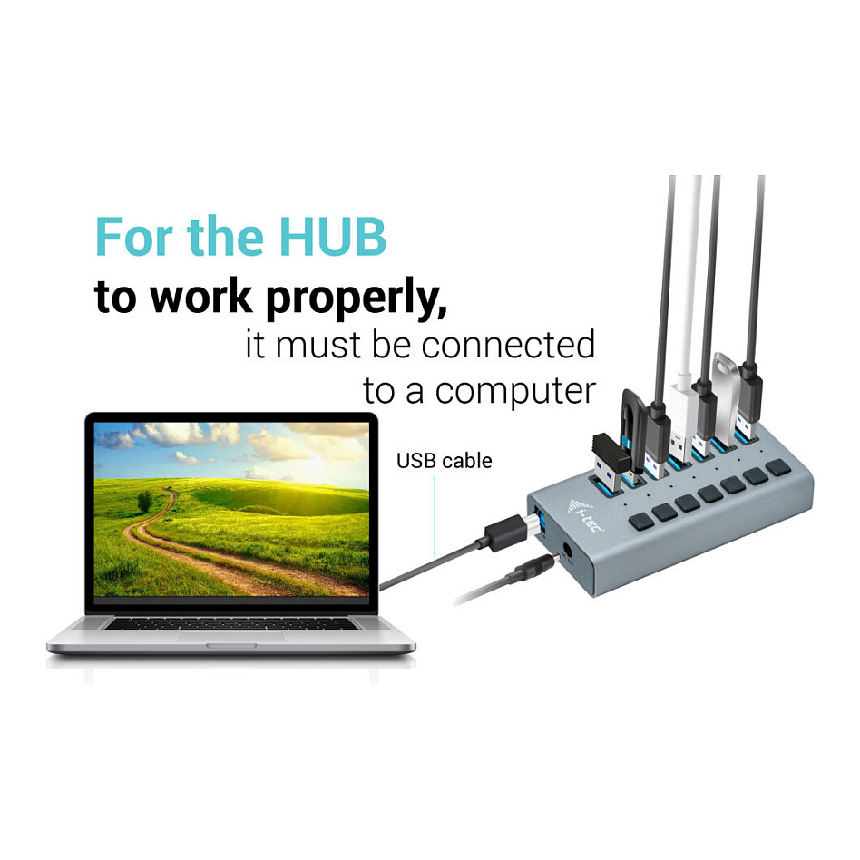 Hub I-TEC USB 3.0 / 7 Porta / 36W / Me Furnizim Energjie - Metalik - 9