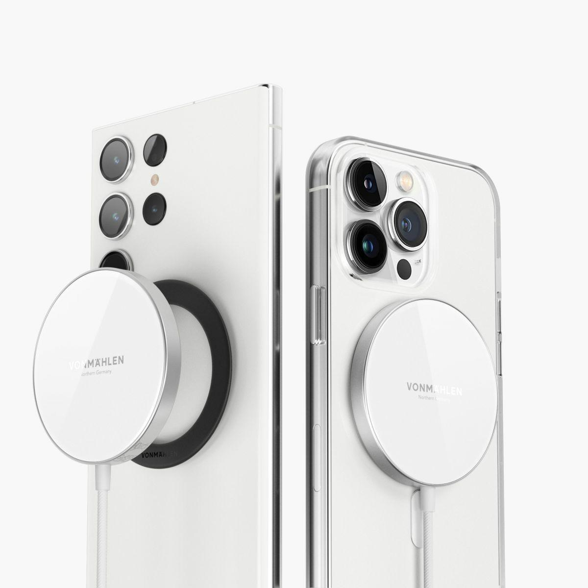 Karikues Wireless Vonmählen Aura Mini, Magnetik, 15W, MagSafe, Qi, USB-C, Kabllo 1.5m - Bardhë - 4