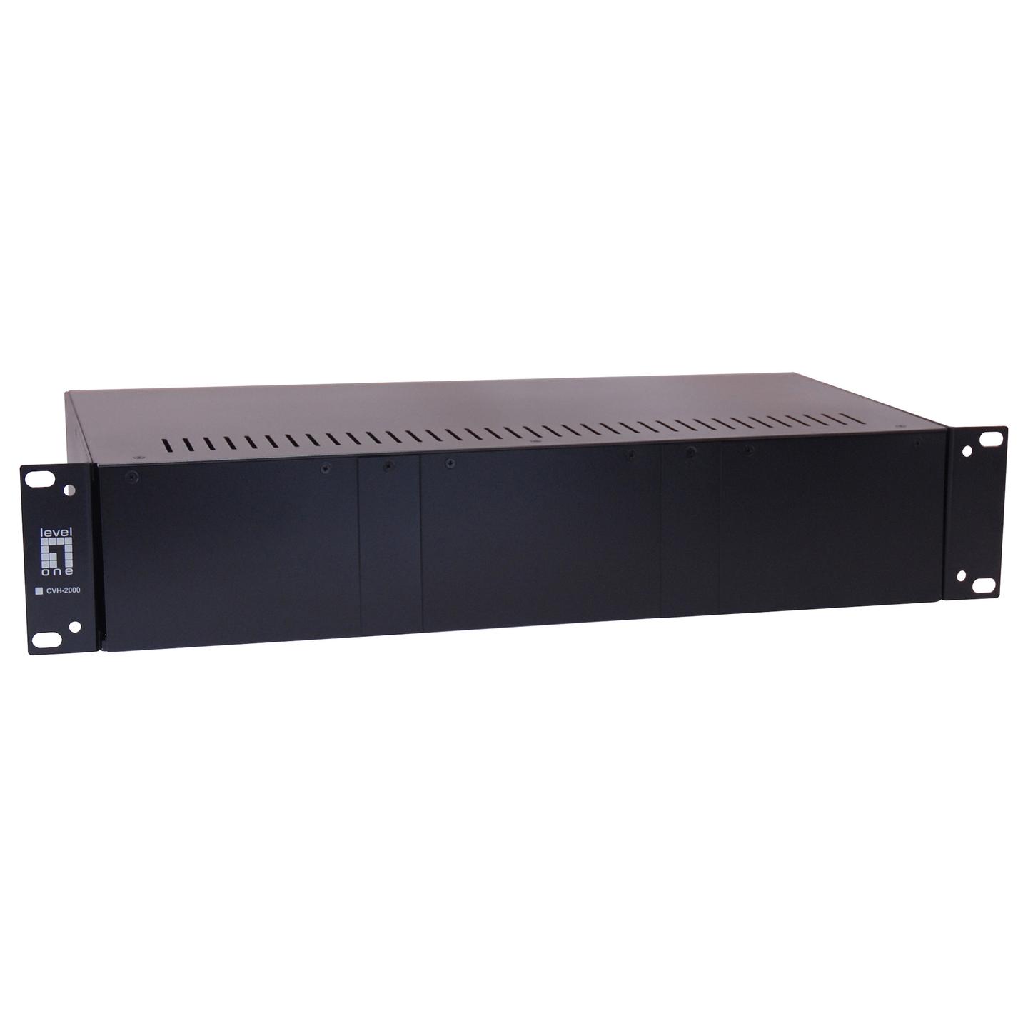 Chassis për konvertues mediash LevelOne CVH-2000, 14 slote, Rack 19" - Zezë