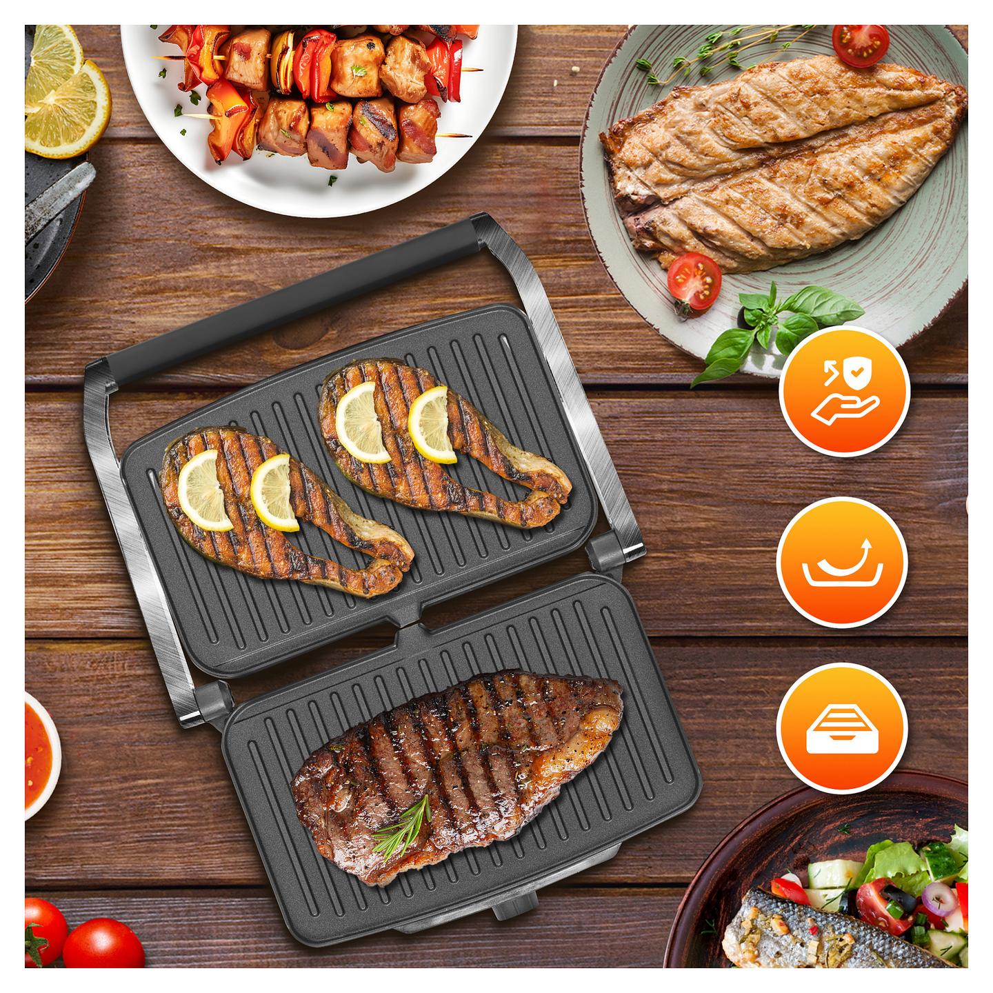 Grill Elektrik Extralink Smart Life SJ-36, 2000W, 1334cm², Kontakt, 180° - Zezë - 4