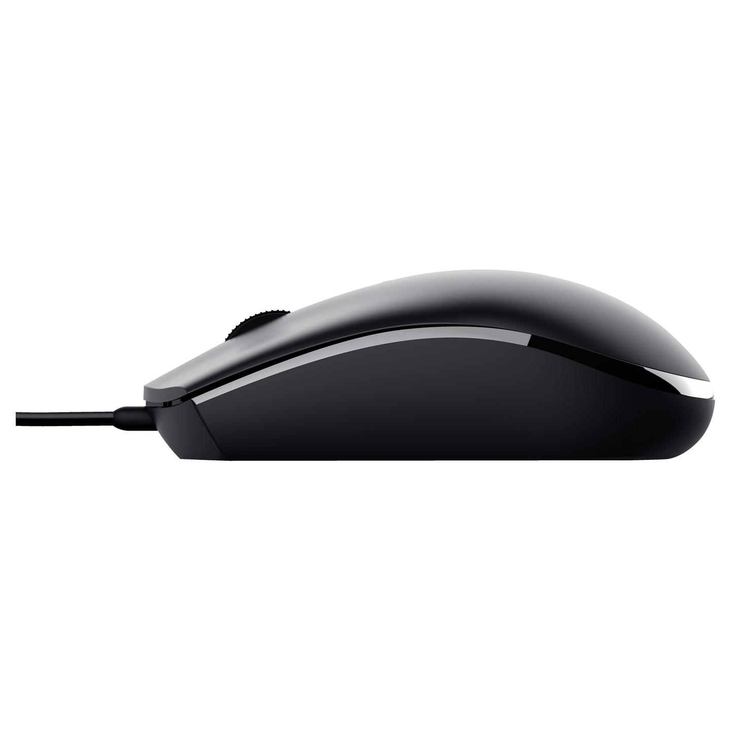 Maus me kabllo Trust Basi, USB-A, Sensor Optik, 1200 DPI, 3 Butona, Kabllo 1.6 m – Zezë - 3