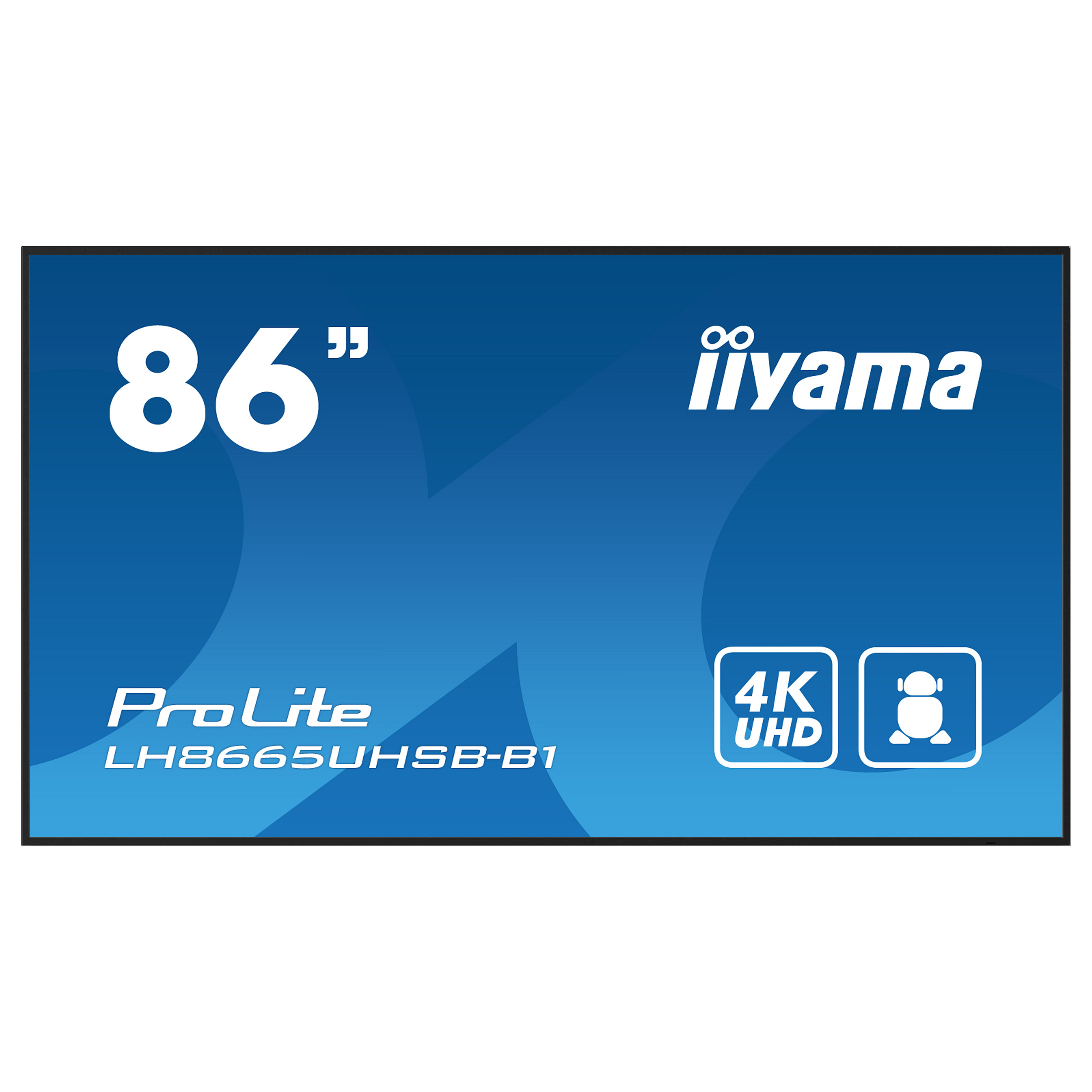 Ekran Prezantues IIYAMA ProLite LH8665UHSB-B1 / 86″ / 4K UHD IPS LED / 60 Hz / 8ms / HDMI + DP + USB - Zezë - 2