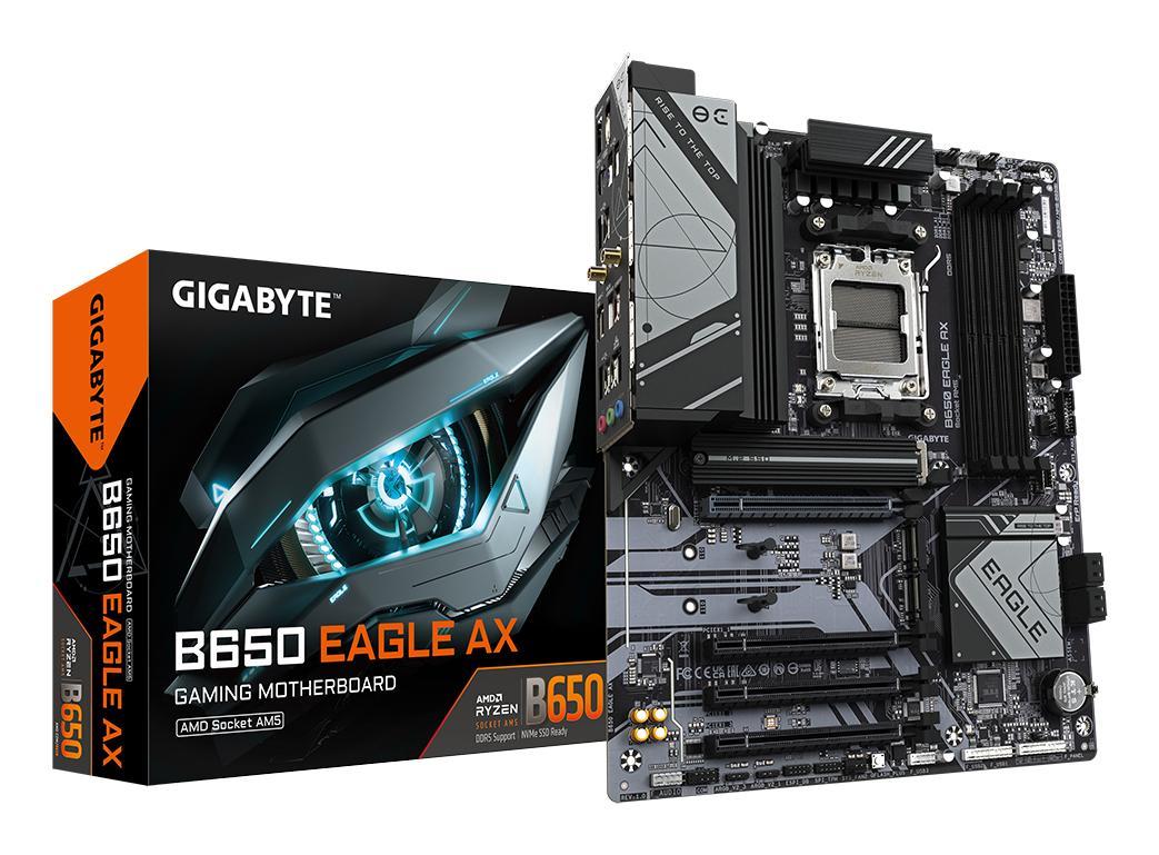 Pllakë Amë GIGABYTE B650 EAGLE AX / AMD B650 / AM5 / ATX / DDR5 / PCIe 5.0 / Wi-Fi 6E / 1GbE - 2