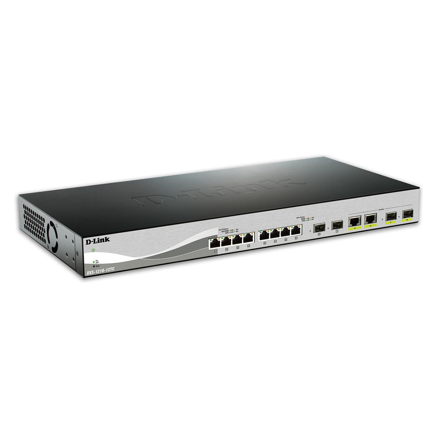 Switch D-Link DXS-1210-12TC/E, 8x 10Gbps Ethernet, 2x SFP+ 10Gbps, 2x porta Combo 10Gbps, Smart Managed, Layer 2+ - Zezë/Hiri