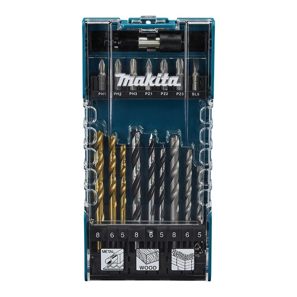 Set Shpuese dhe Maja Makita D-74887, 17 Copë, 5/6/8mm, PH/PZ/SL - Blu/Zezë