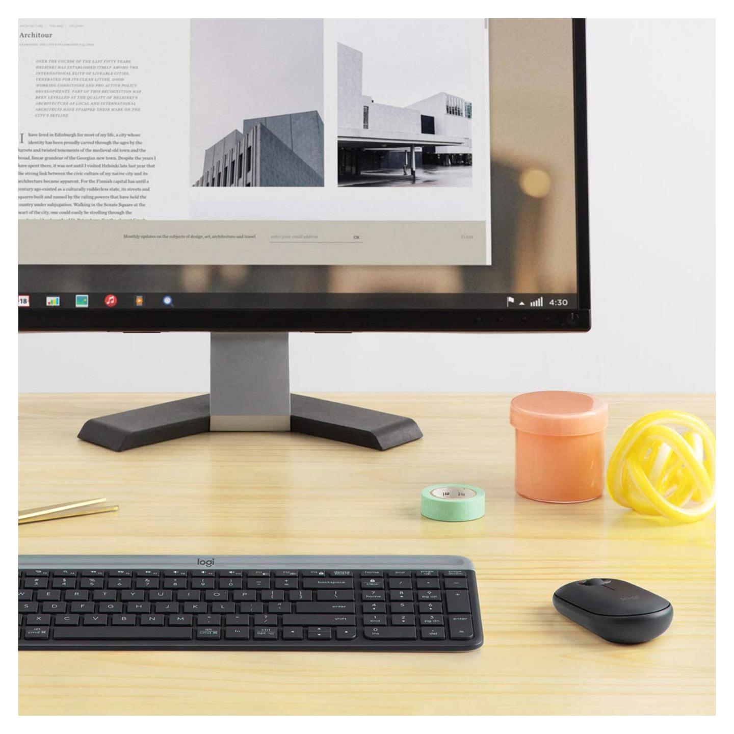 Combo (Tastierë & Maus) Logitech Slim Wireless MK470, Wireless, 2.4 GHz, QWERTZ – Grafit - 4