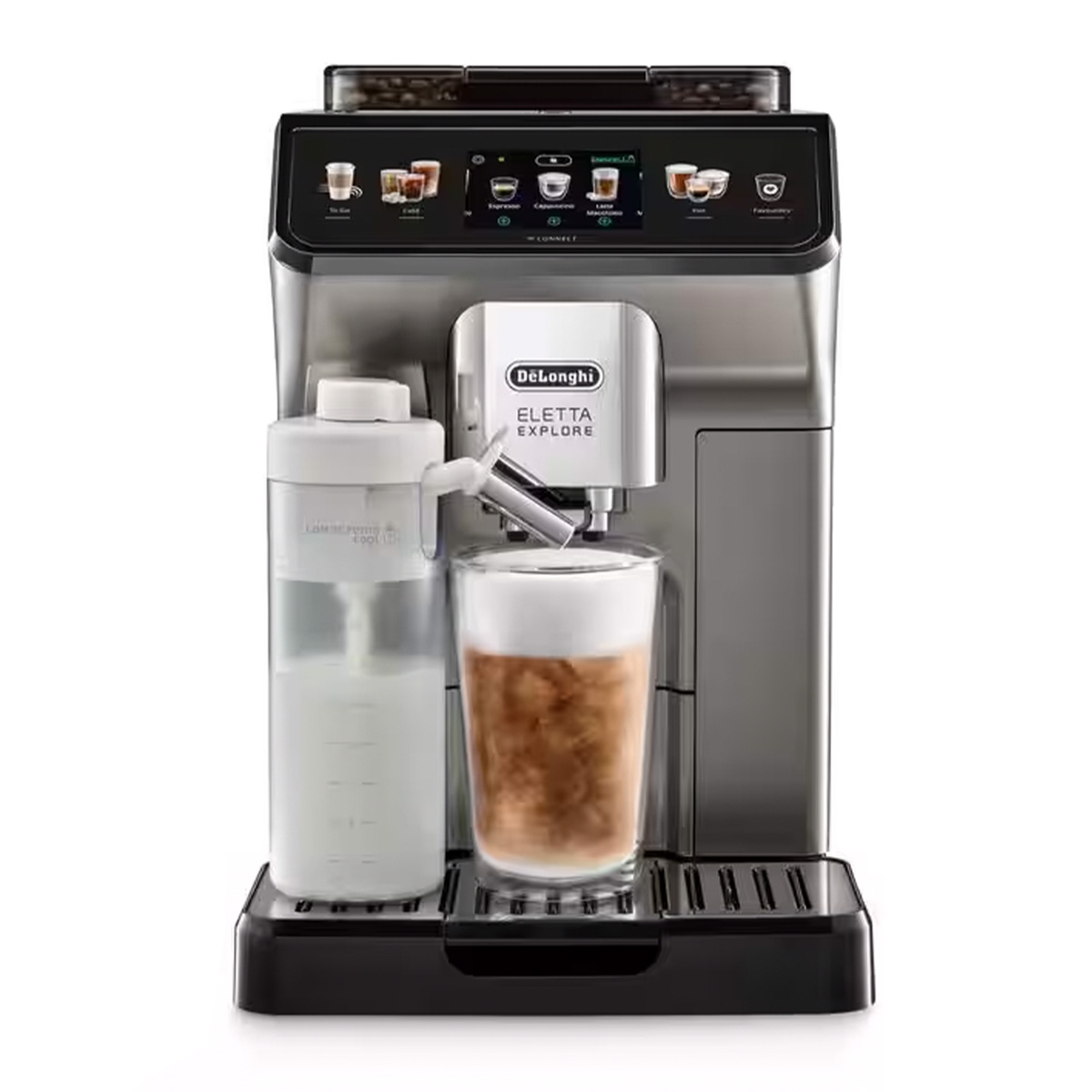 Aparat për kafe De’Longhi Eletta Explore Cold Brew / ECAM450.86.T / Hot & Cold / LatteCrema / 1.8L – Argjend