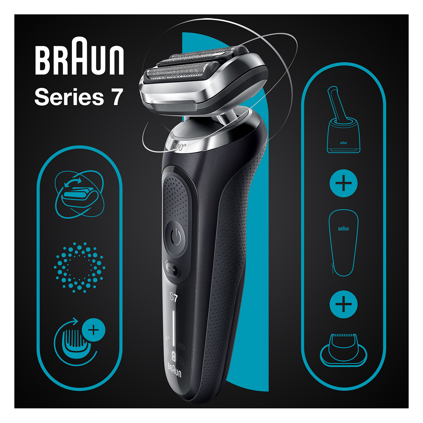 Makinë e rrojës Braun Series 7 71‑N7200cc - Zezë - 3