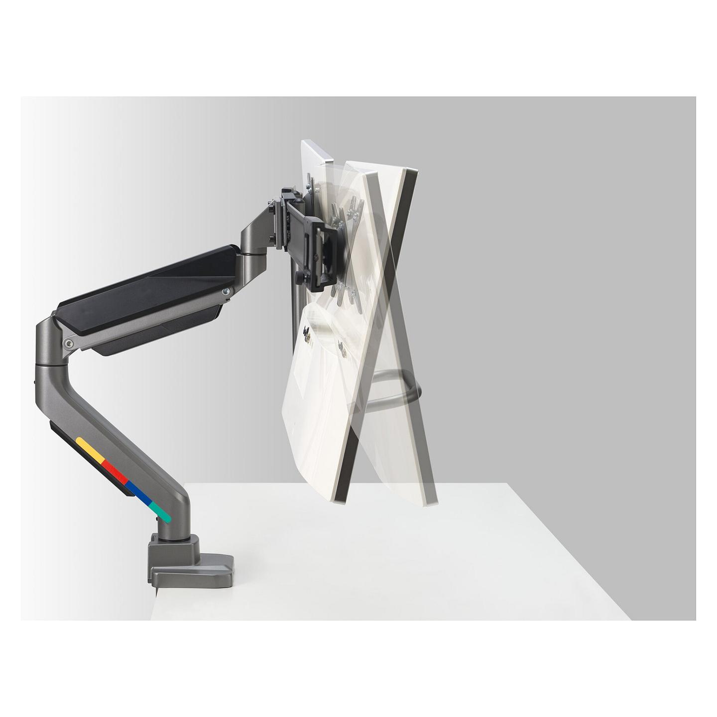 Mbajtëse për Monitor Kensington SmartFit K58272WW / 2 Monitorë / deri 32" / deri 9kg për Monitor / VESA 75x75 & 100x100 / Gas Spring / Rotacion 180° - Hiri - 3