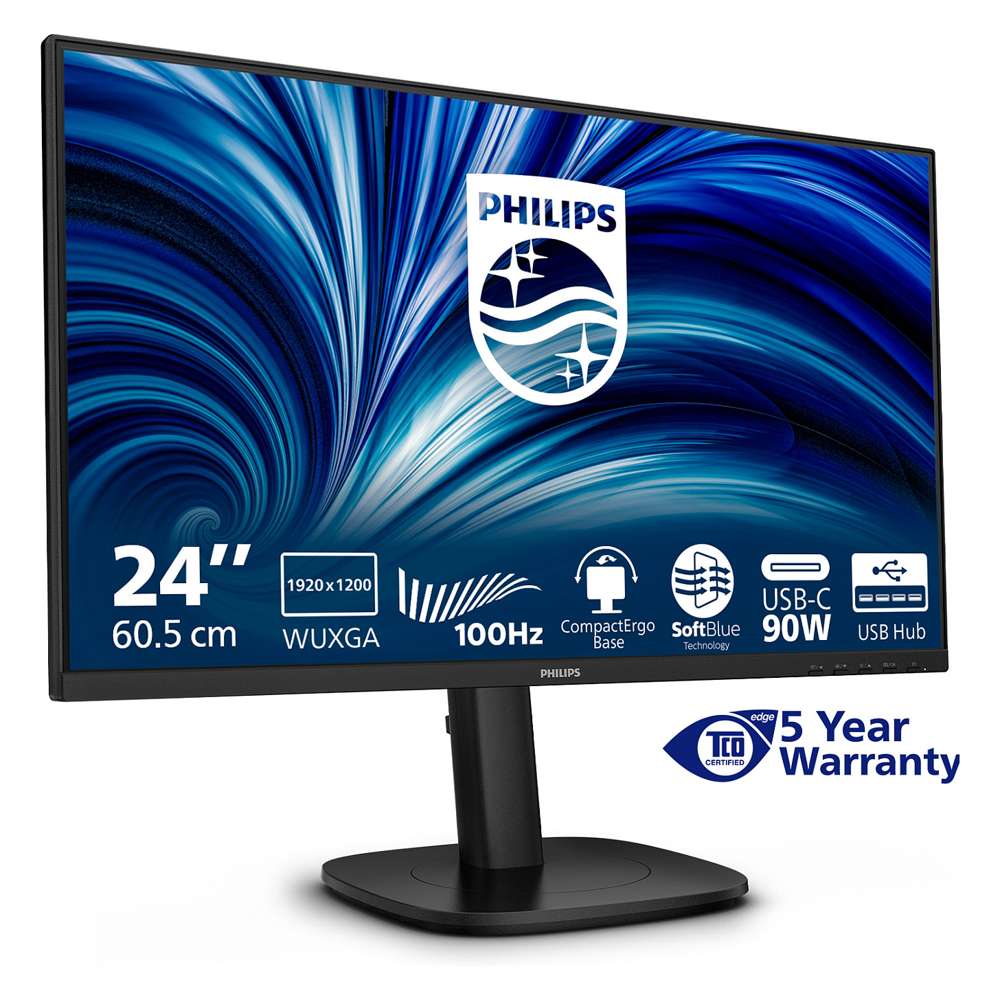 Monitor Philips 24B2U3301D / 24.1" / WUXGA IPS / LCD / 100 Hz / 4 ms / HDMI+USB+DP+HDCP - Zezë - 4
