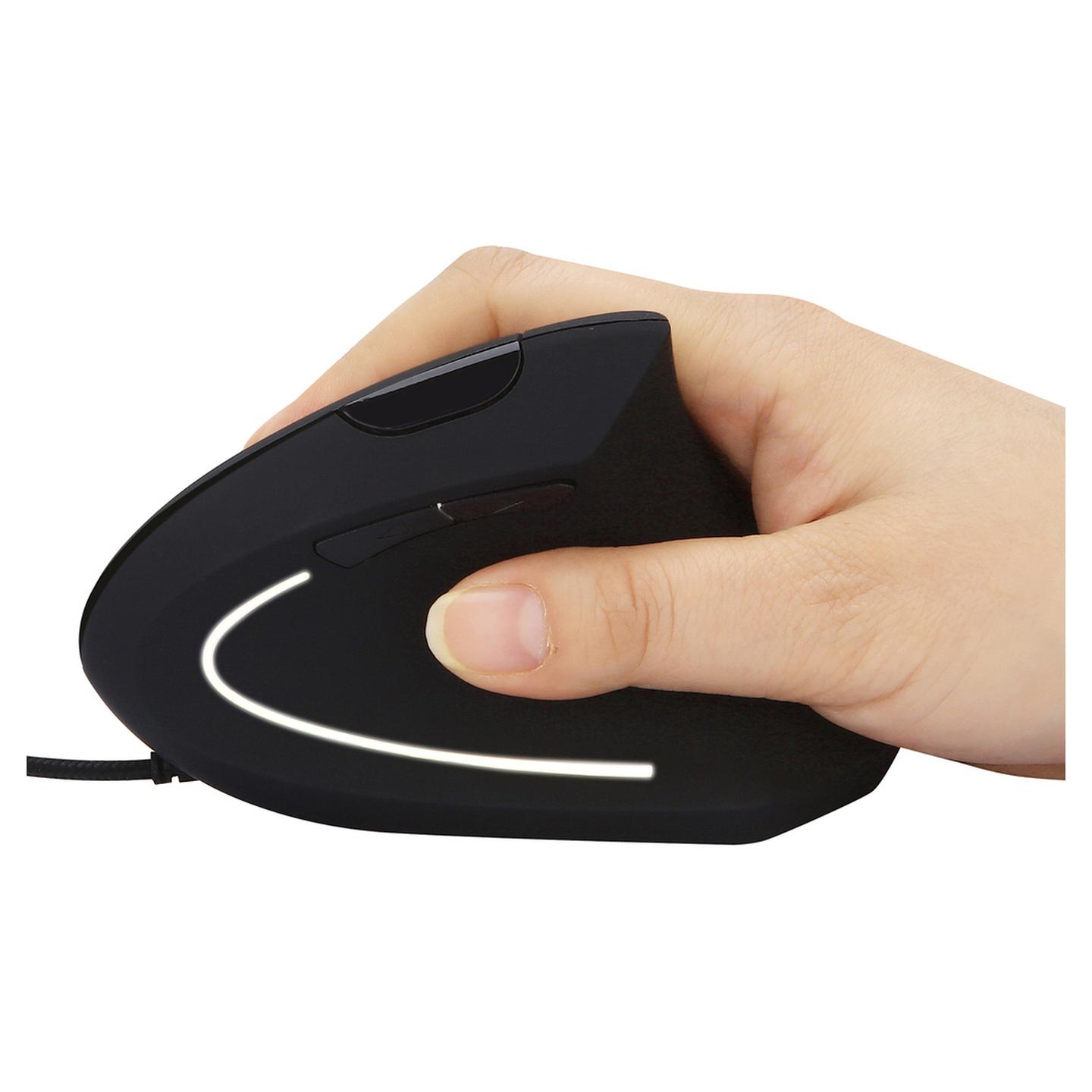 Maus me Kabllo Sandberg 630-14, Ergonomik Vertikal, USB-A, 800–2400 DPI, 6 Butona – Zezë - 4