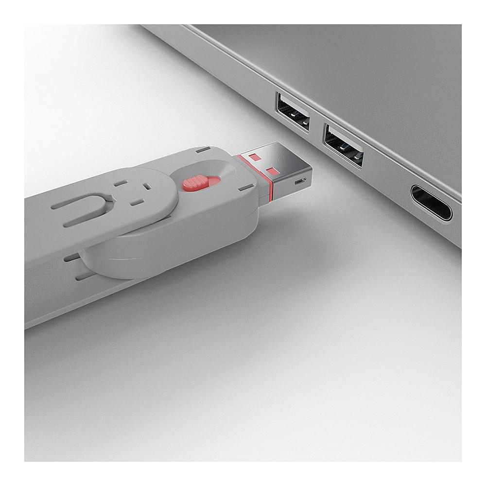 Bllokues portash Lindy 40450, USB-A, 4 copë, me çelës - Rozë - 3