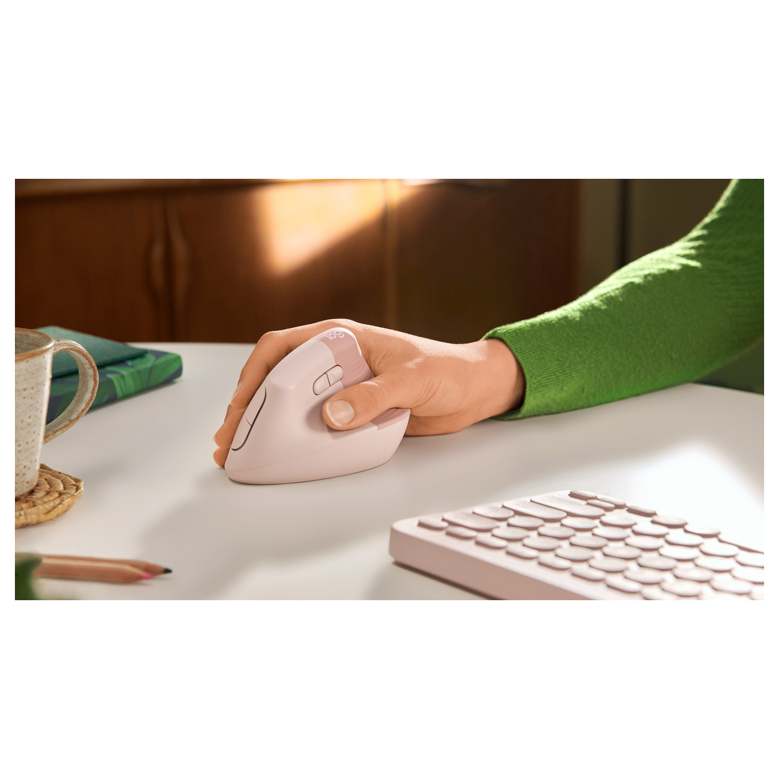 Maus pa Kabllo Logitech MX Vertical - Rozë - 8