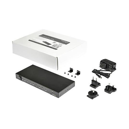 Splitter HDMI StarTech.com ST128HD20, 1 hyrje HDMI në 8 dalje HDMI, HDMI 2.0, 4K 60Hz, HDR, Audio 7.1 - Zezë - 5