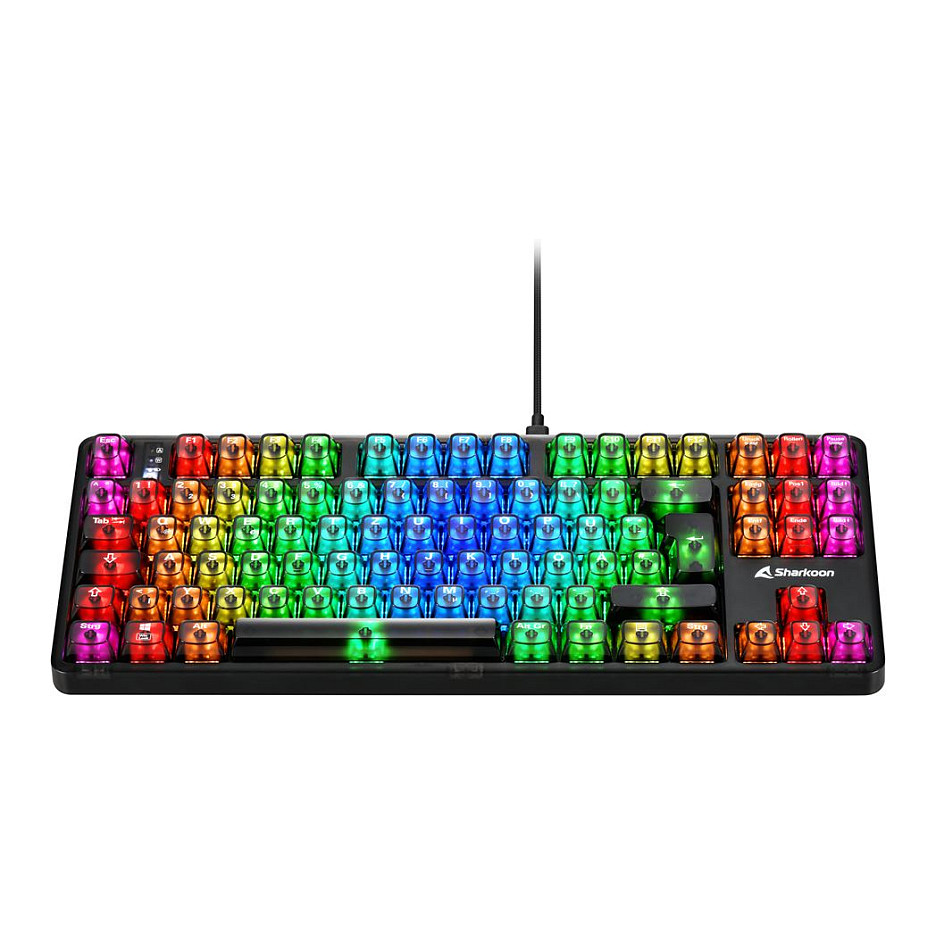 Tastierë Gaming Sharkoon Crystal Shark Wired & Wireless / QWERTZ – Zezë - 4