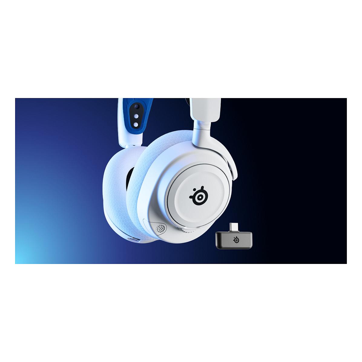 Kufje Gaming SteelSeries Arctis Nova 7P / 40 mm / Wireless 2.4 GHz + Bluetooth / 38 orë / Mikrofon – Bardhë - 4