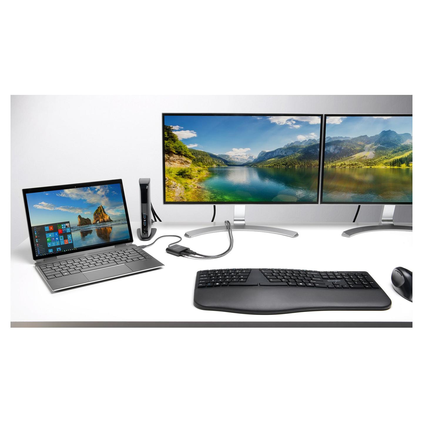 Tastierë pa kabllo Kensington Pro Fit Ergo / QWERTZ (DE) / Full-Size / Ergonomike / 2.4 GHz + Bluetooth / USB Receiver / Mbështetëse për Dore – Zezë - 9