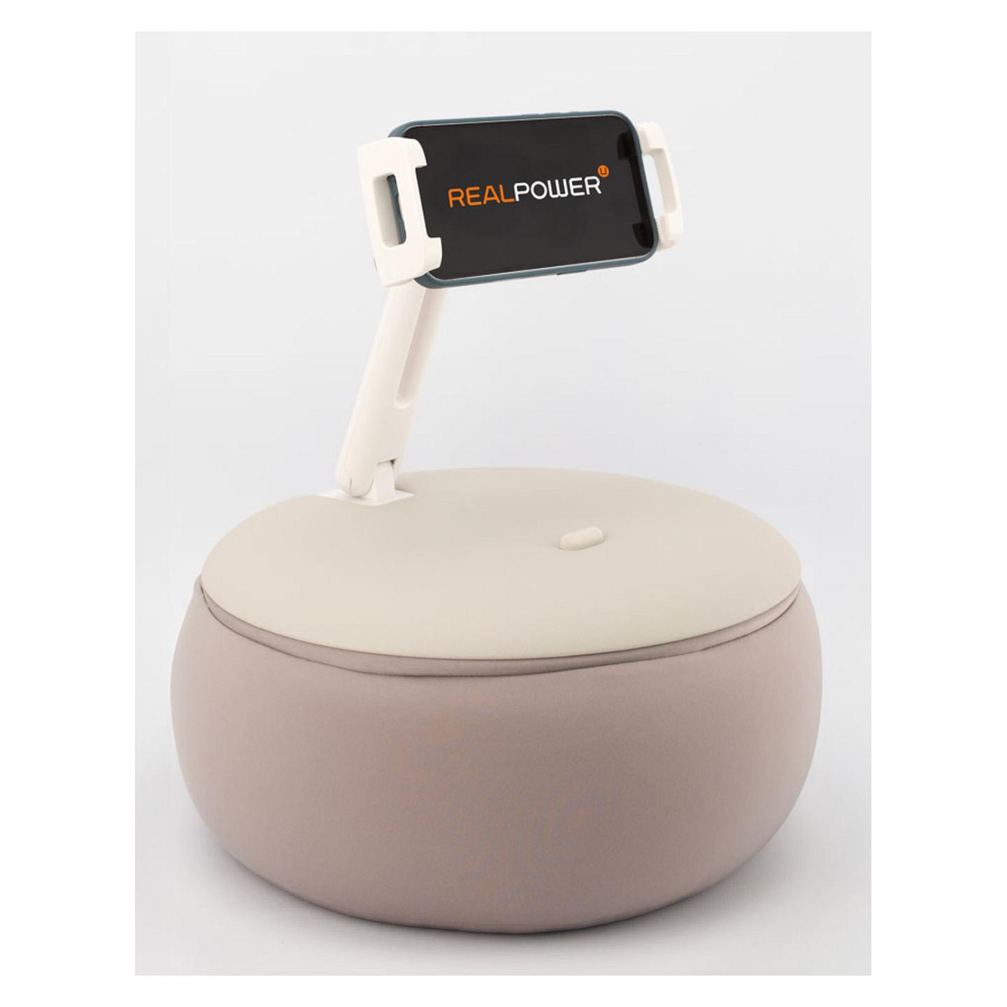 Mbajtëse për Tablet RealPower PillowStand-1, 495561, deri 12.9", Lycra - Gri/Bardhë - 6