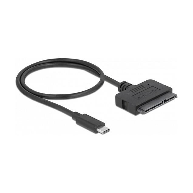 Konvertues DeLOCK 63803, USB-C në SATA 22-pin, USB 3.2 Gen 2, 10 Gbit/s, për HDD dhe SSD 2.5", 50 cm