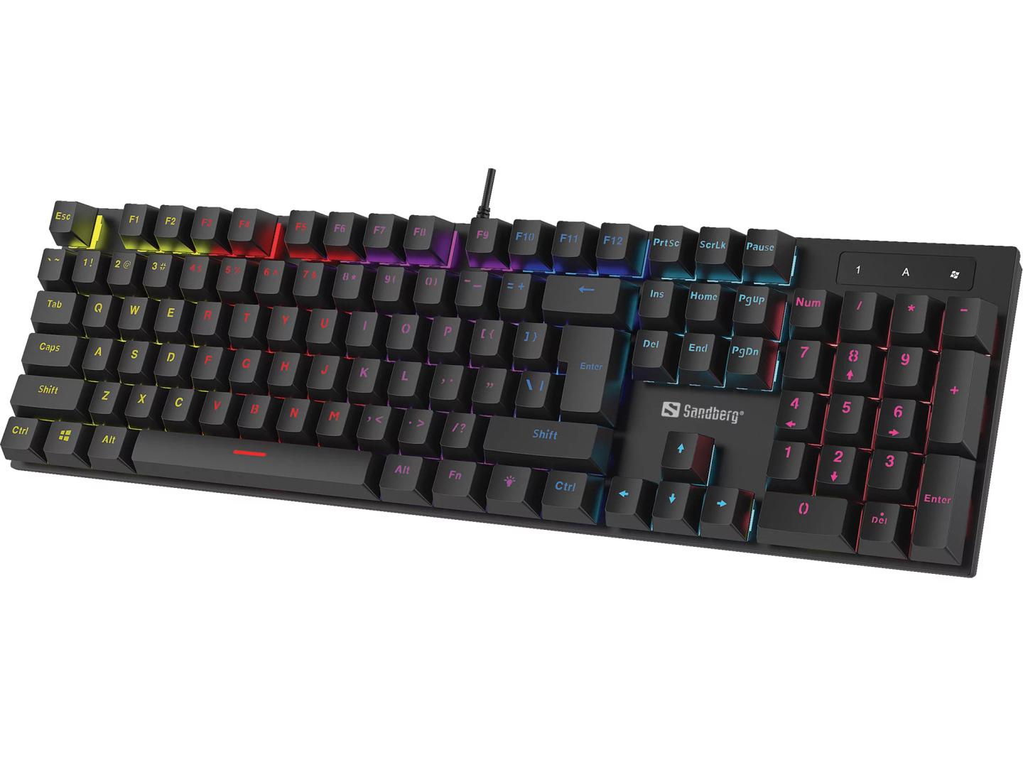 Tastierë Gaming  Sandberg Mechanical Gamer Keyboard / Wired / Mekanike YH Blue / 105 Çelësa / German / 1.5m - Zezë - 1