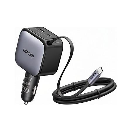 Adapter Makine UGREEN Nexode EC603 / 90W / 1x USB-C PD 60W / 1x USB-C 30W / 1x USB-A QC 3.0 30W / 3-Port / Kabllo USB-C Retractable 70cm – Zezë