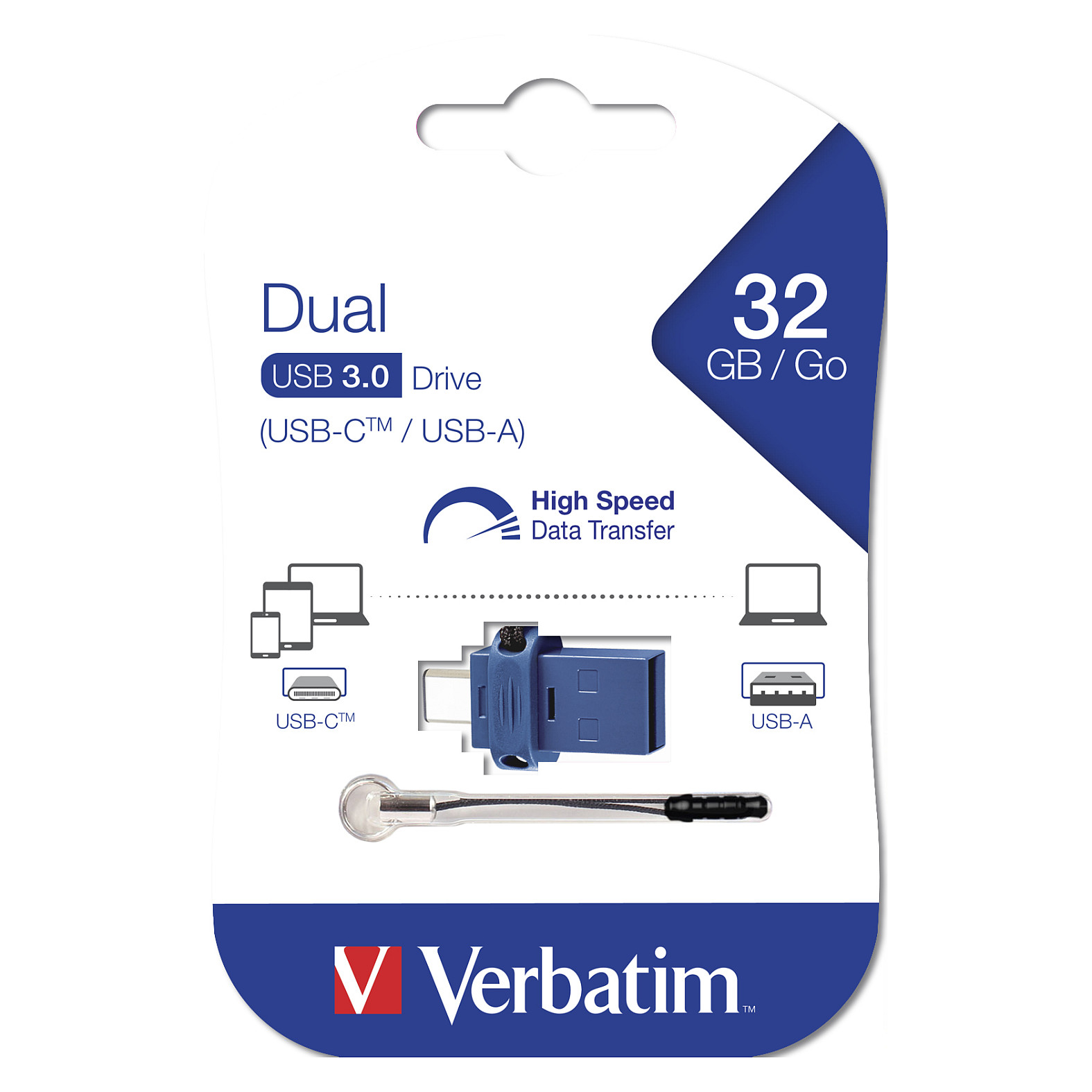 USB Flash Drive STICK 32GB Verbatim 3.0 Store'n Go Dual Drive USB TypC - e zezë - 5