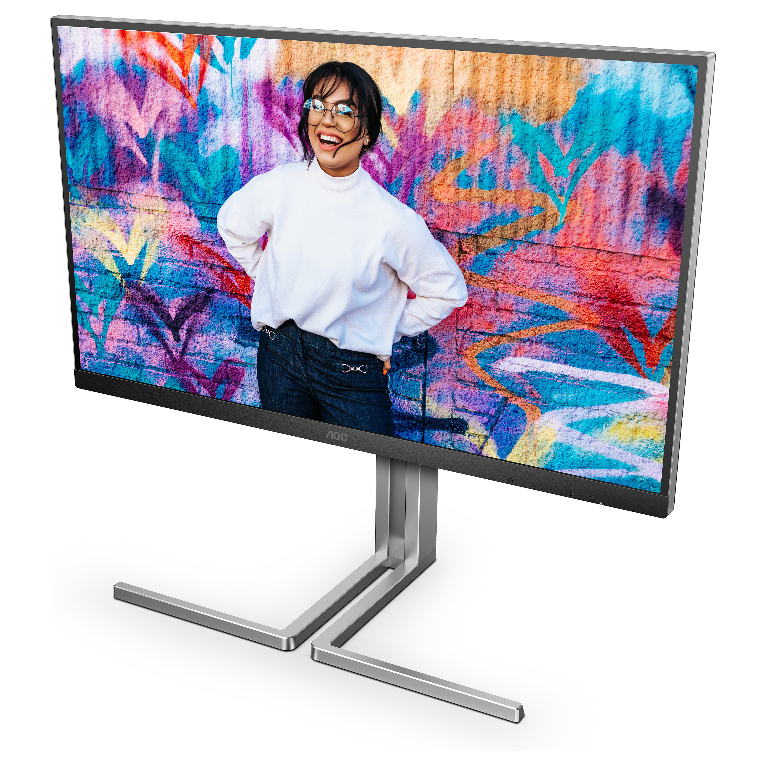 Monitor për Punë AOC Q27U3CV / 27" / QHD IPS QD / 75 Hz / 4 ms / HDMI + DisplayPort + USB-C 96W / HDR400 – Zezë/Gri - 4