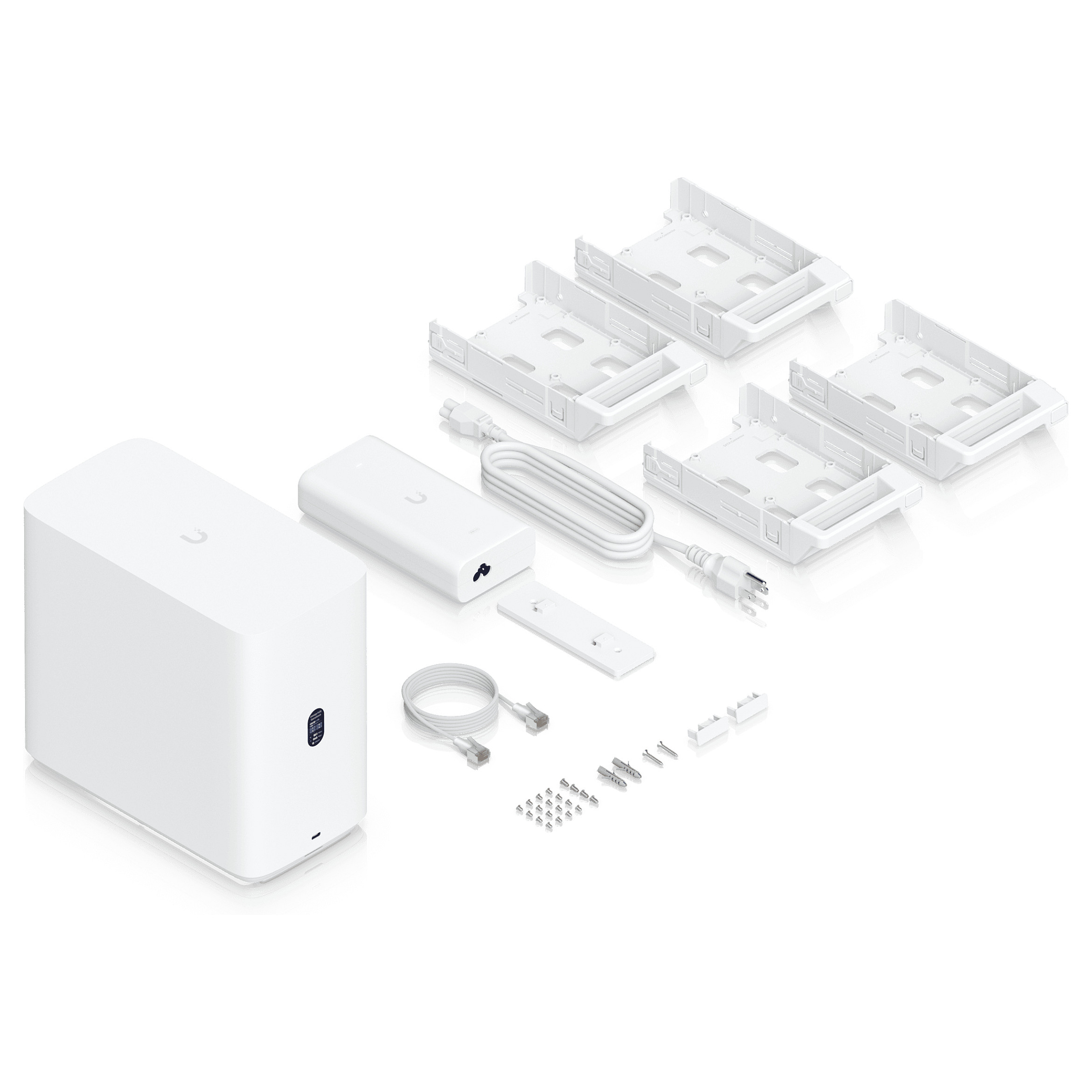 Ubiquiti UniFi UNAS-4-W 4-Bay NAS – 4x HDD/SSD, 2x M.2 NVMe Cache, 2.5GbE, RAID, PoE+++, UniFi Drive - 10
