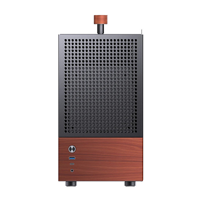 Kasë PC JONSBO T6 / Mini Tower / Mini-ITX / Tempered Glass / Wood - Zezë