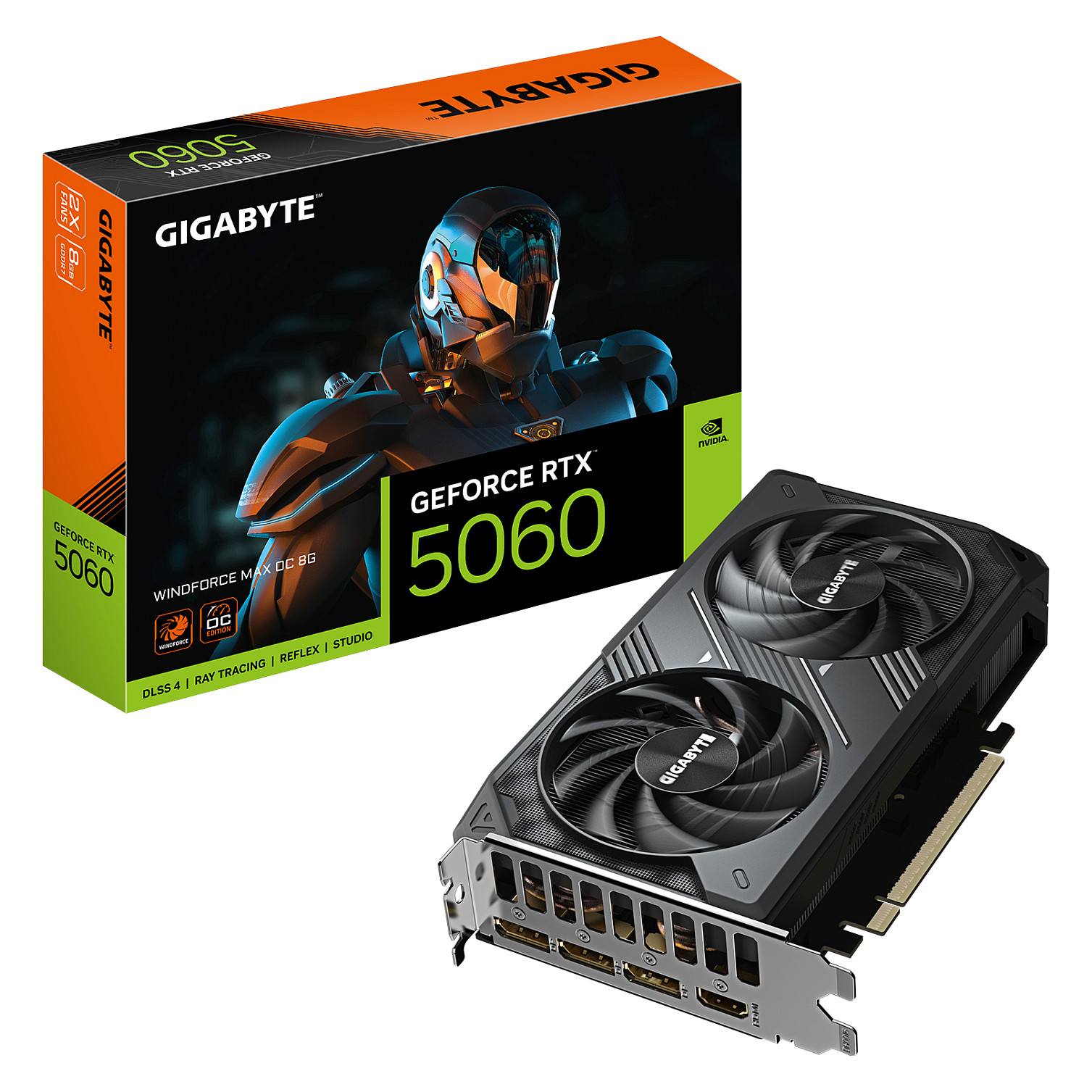Kartelë Grafike NVIDIA GeForce RTX 5060 / 8GB GDDR7 / 128-bit / GIGABYTE WINDFORCE MAX OC+ - 1
