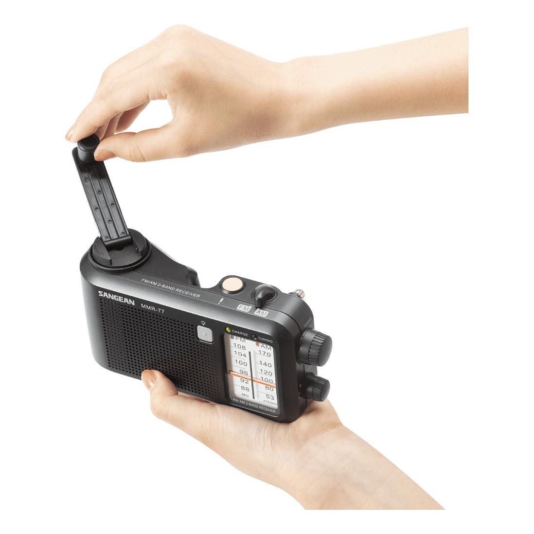 Radio portative Sangean MMR-77, AM, FM, Dalje për Kufje 3,5 mm, Bateri AA 1,5 V - Zezë mat - 4
