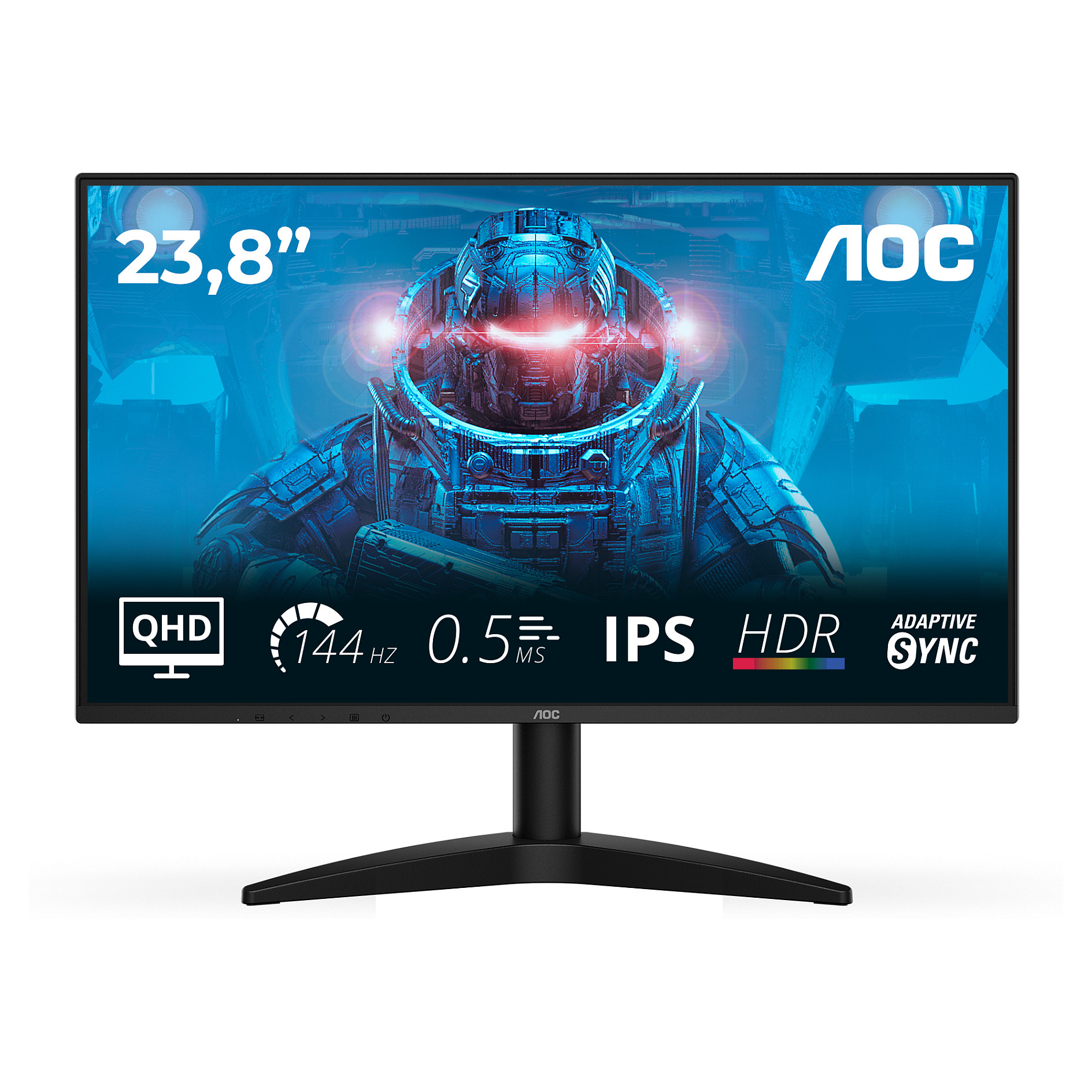 Monitor Gaming AOC Q24B36X / 23.8"/ Quad HD IPS / LED / 144Hz / 4ms / HDMI+DP - Zezë - 1