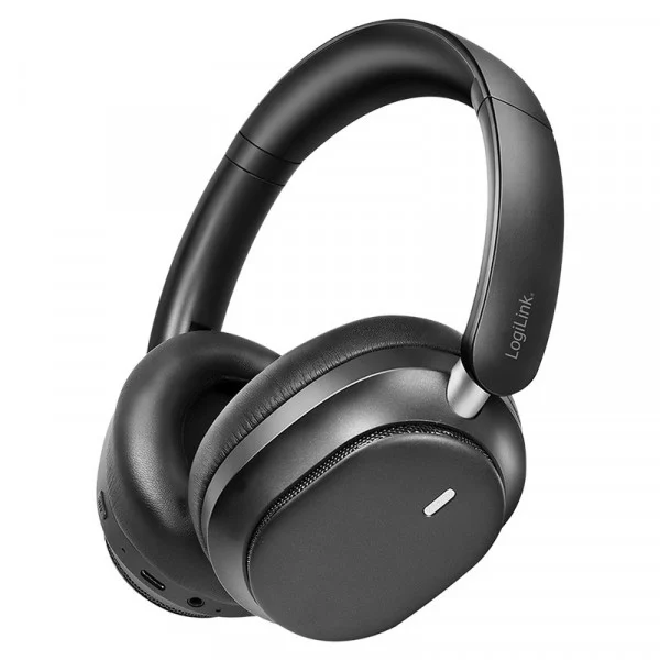 Kufje pa kabllo LogiLink BT0081 / Over-Ear / Bluetooth 6.0 / Hybrid ANC / 40 mm / 40 orë – Zezë
