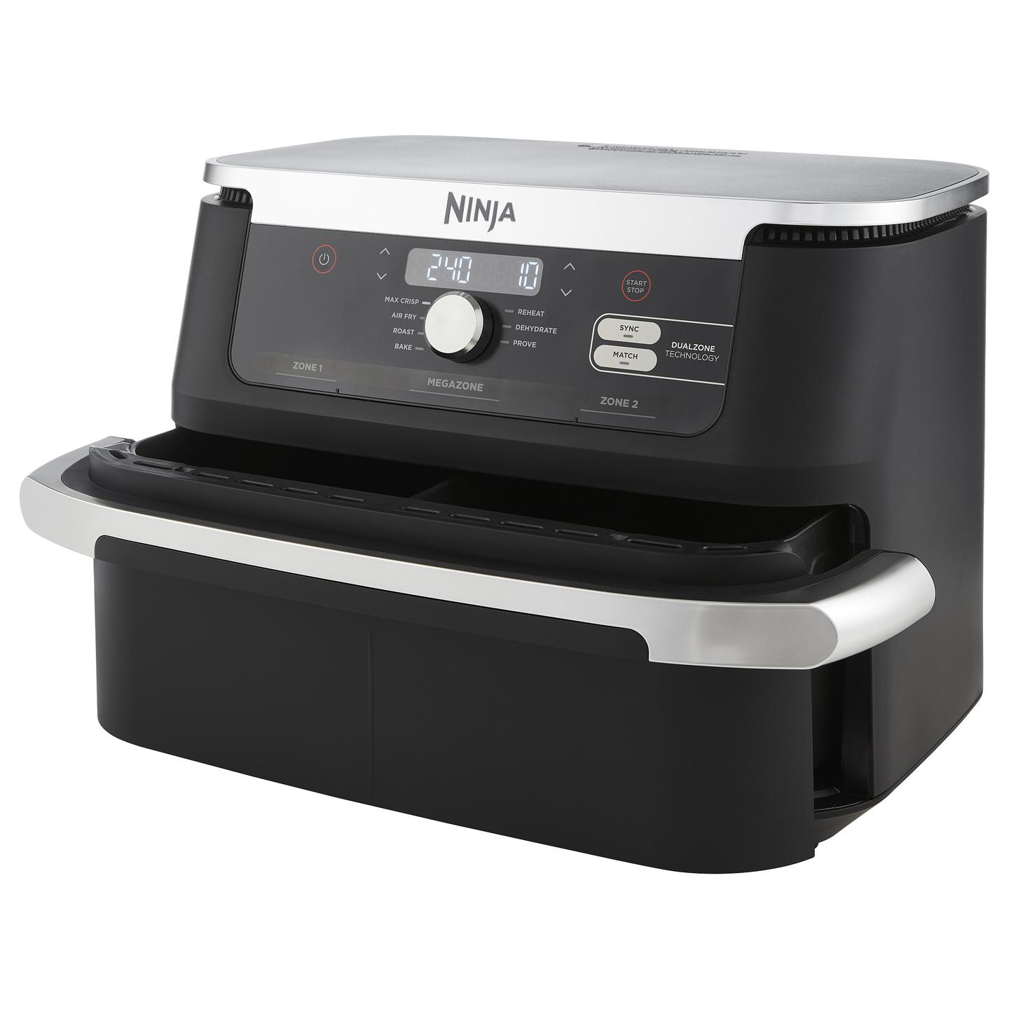 Fryer Ninja Foodi FlexDrawer AF500EU, 10,4 L, 2470 W, 2 Zona nga 5,2 L, 7 Funksione - Zezë/Bardhë - 7
