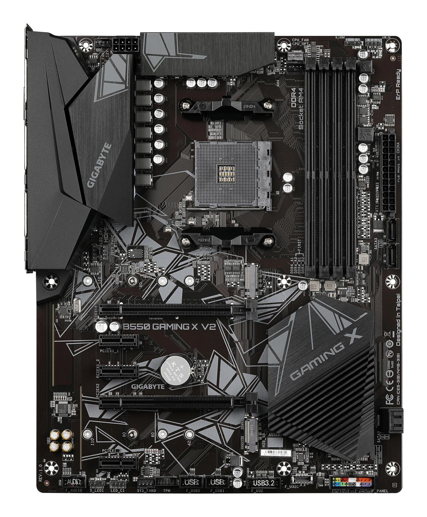 Pllakë Amë GIGABYTE B550 GAMING X V2 / AMD B550 / AM4 / ATX / DDR4 / PCIe 4.0 / 1GbE - 1