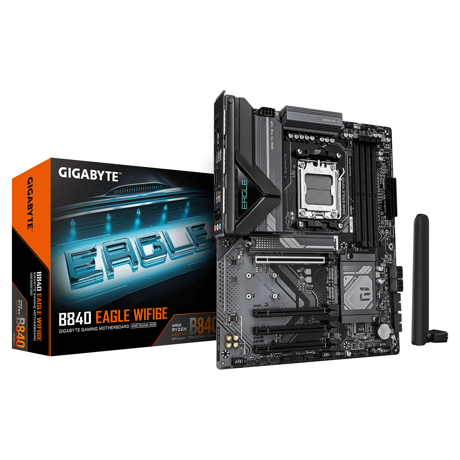 Pllakë Amë AMD AM5 Gigabyte GA-B840 EAGLE WF6E / DDR5 / HDMI+DP - 1