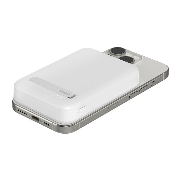Powerbank magnetik Belkin BoostCharge Pro Qi2 8K, i bardhë - 4
