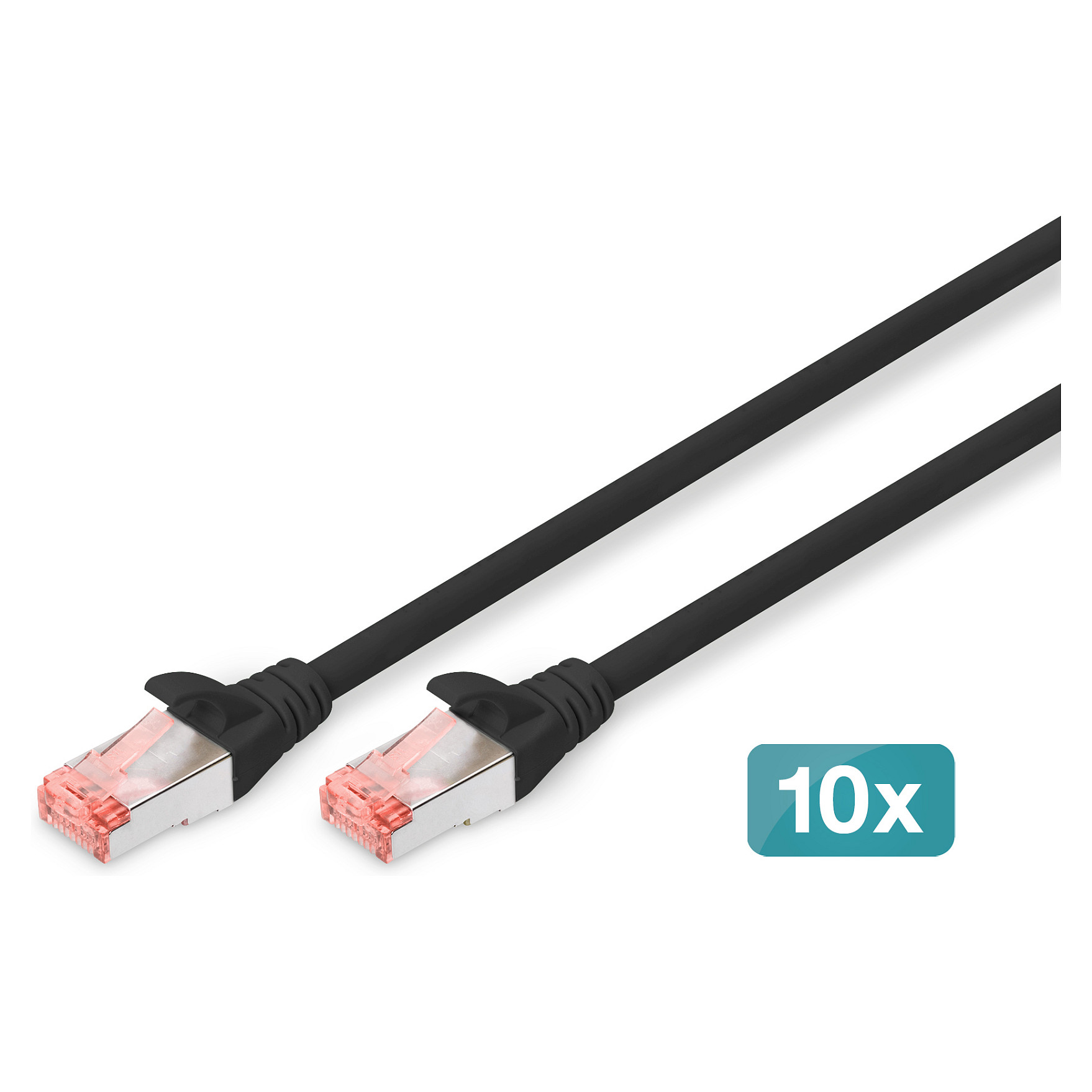 Kabllo për Rrjet DIGITUS Cat6 S/FTP Patch Cable / 10 pcs / 2.00m – Zezë - 1