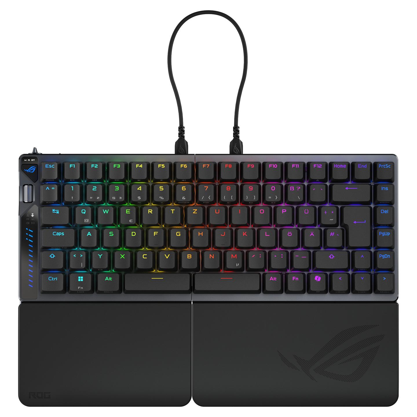 Tastierë Gaming ASUS ROG Falcata / USB + 2.4 GHz + Bluetooth 5 / Mekanike Magnetike ROG HFX V2 / 75% / QWERTZ / German / RGB - Zezë
