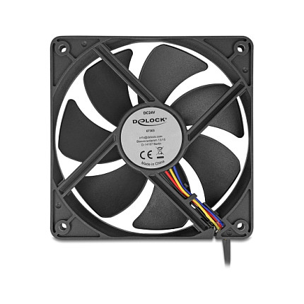 Ftohës për Kasë DeLOCK 67303 / 120mm / 2000 RPM / PWM – Zezë - 1