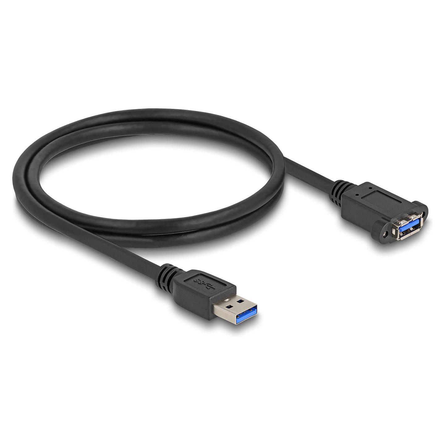Kabllo USB DeLOCK 80486, USB 5 Gbps Type-A në Type-A, për montim, 1 m - Zezë - 1
