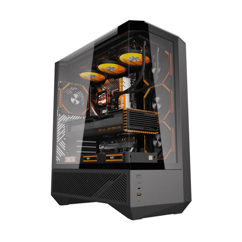 Kasë Darkflash DY460 / ATX Mid-Tower / 4x120mm ARGB / USB Type-C / Xham i Temperuar – Zezë