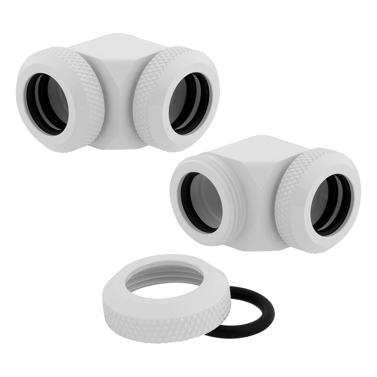 Aksesor për Ftohës Corsair Hydro X Series XF Hardline 90° / 12mm OD / G1/4" BSPP / 2 copë / Custom Watercooling – Bardhë - 4
