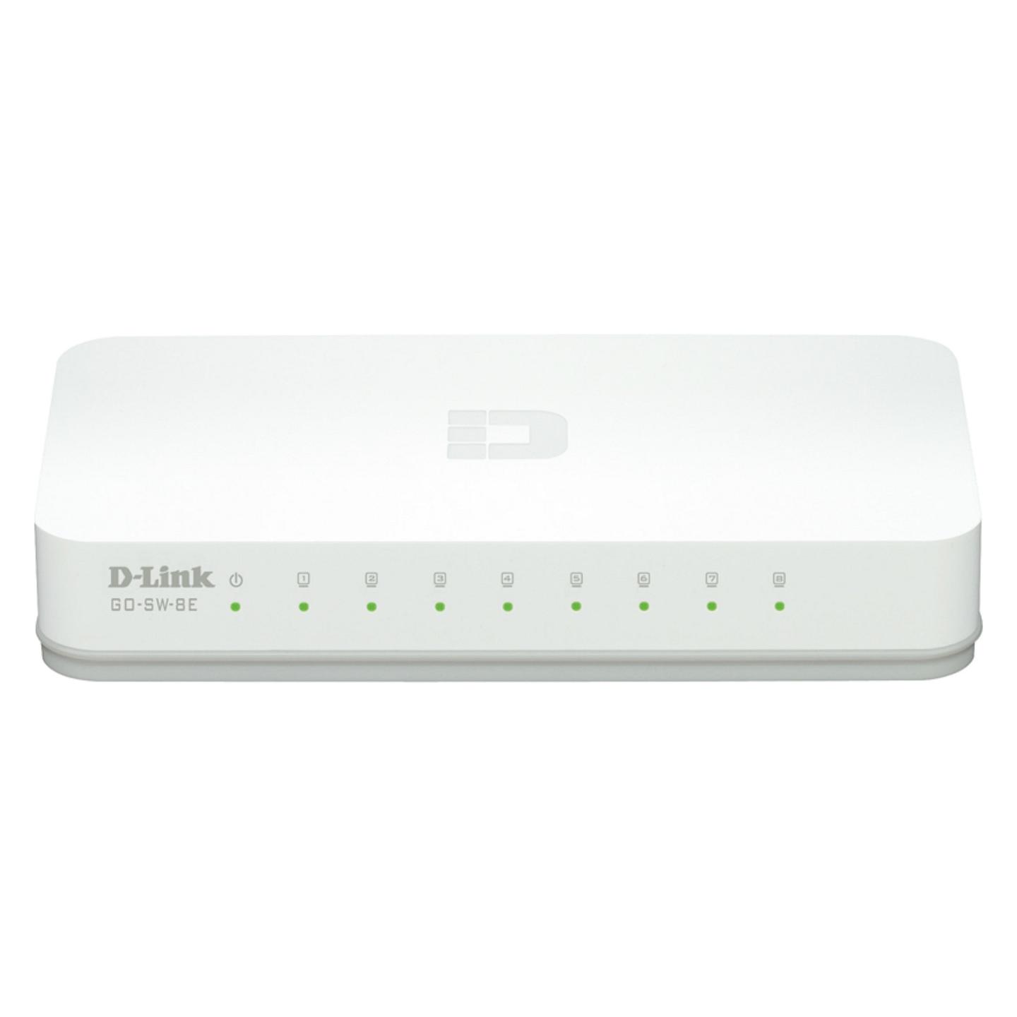 Switch D-Link GO-SW-8E/E, 8× Fast Ethernet RJ45 10/100Mbps, Unmanaged, 1.6Gbps – Bardhë - 1