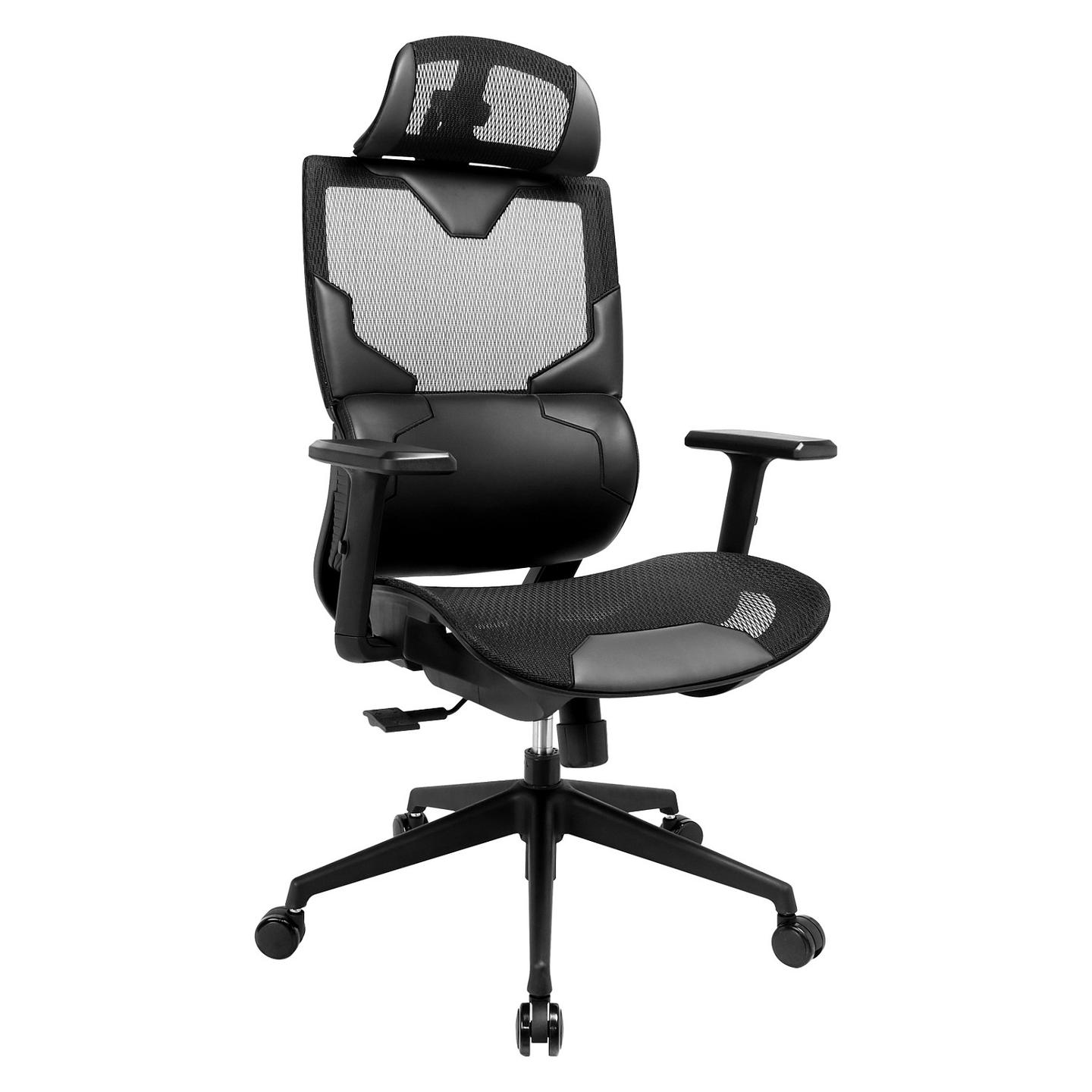 Karrige Gaming Sandberg ErgoFusion / Mbështetëse koke 3D / Mbështetëse krahu 3D / Shpinë ergonomike / Mesh / 5 vite garanci – Zezë
