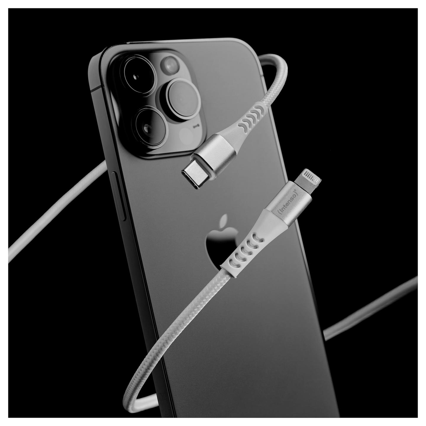Kabllo USB Intenso C315L / USB-C në Lightning / 1.5m / 480Mbps / 60W PD - Bardhë - 2
