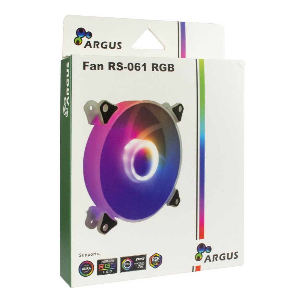 Ftohës për Kasë Inter-Tech Argus RS-061 RGB / 120mm / 25mm / 1200 RPM / PWM / 22 dBA / 8 LED / RGB – Zezë - 2